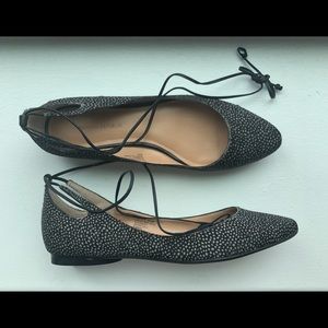 Ankle Wrapped Leopard Print Flats